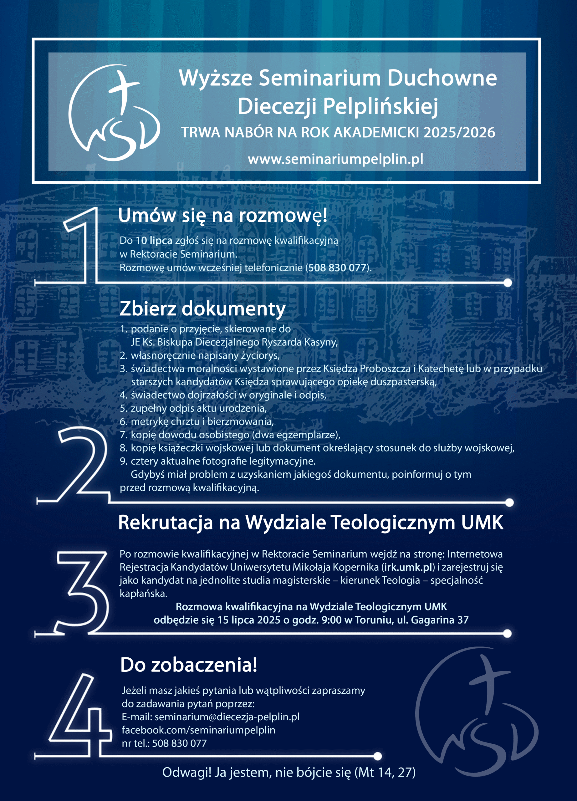 Thumbnail for the post titled: Zaproszenie do studiów i formacji w WSD.